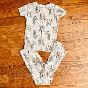 Carter’s Cotton Bunny Print T-shirt Two- Piece Pink Pajama Set Girl’s Size 14